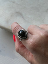 Load image into Gallery viewer, Vintage Black Onyx Sterling Silver Ring Size 7.25
