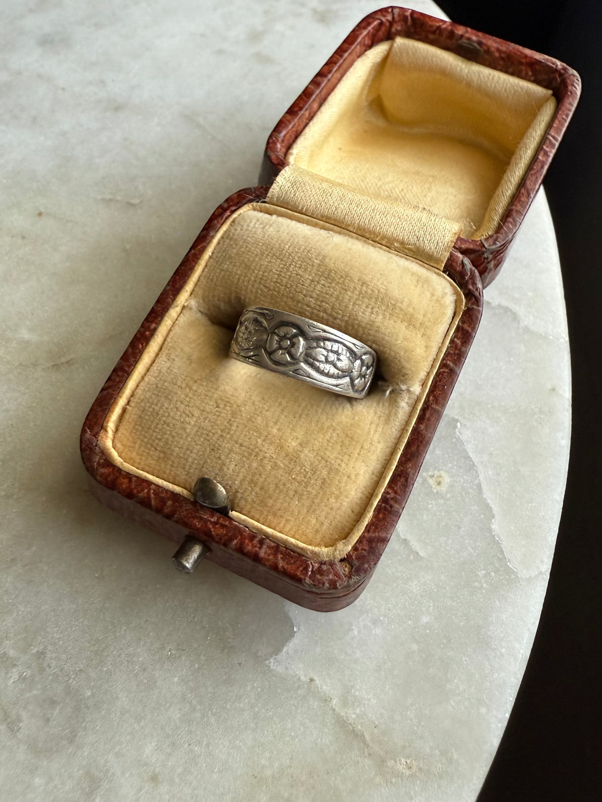 Floral Engraved Sterling Silver Toe Ring Size 5