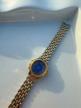 Load image into Gallery viewer, Timex Indiglo Blue Face Gold Tone Watch
