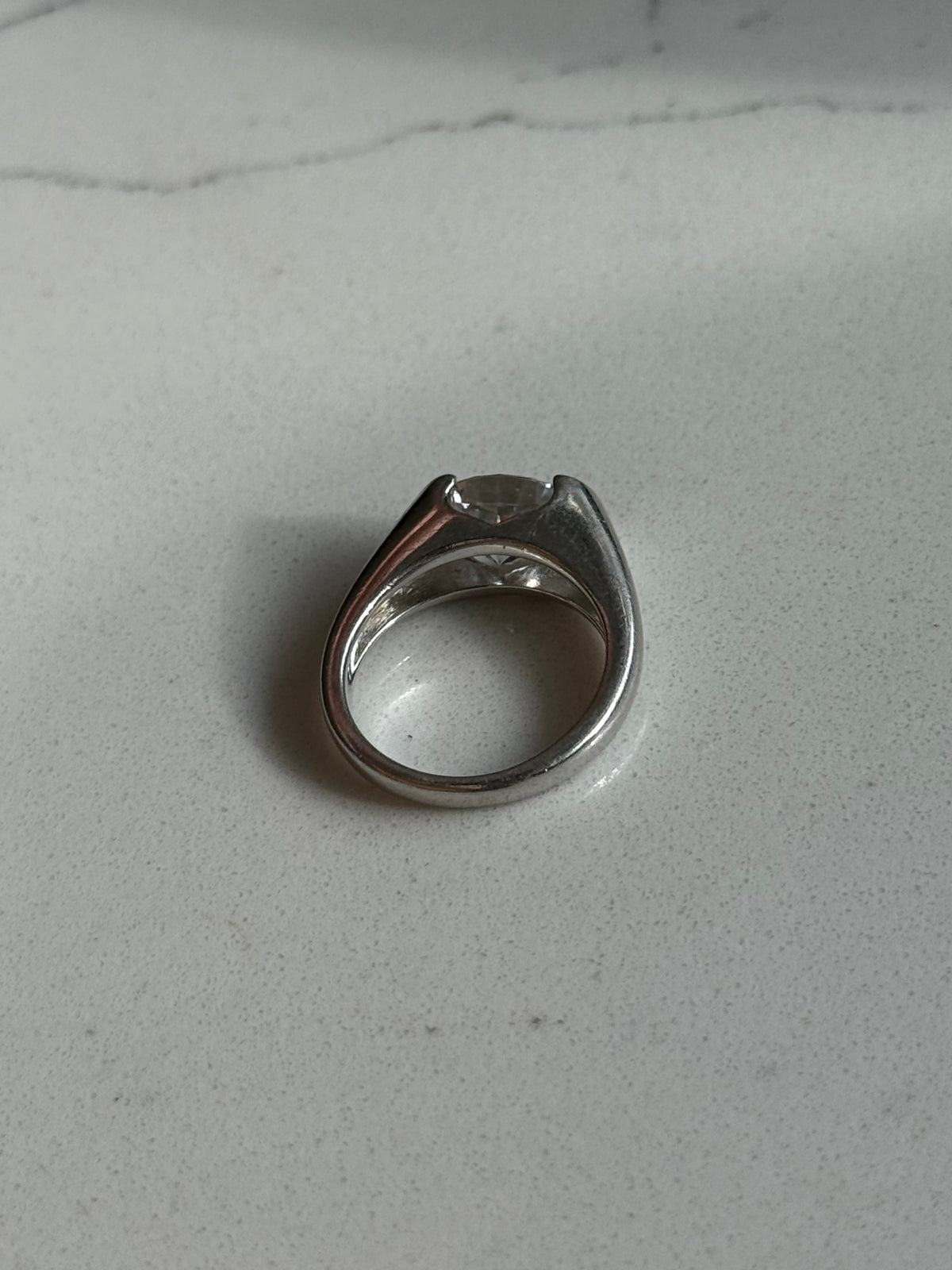 Sterling Silver Quartz Ring Size 6.75