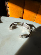 Load image into Gallery viewer, Chunky Rose Quartz Sterling Silver Cuff Bracelet 6.25”
