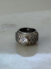 Load image into Gallery viewer, Chunky Sterling &amp; Gold Quartz Ring Size 5
