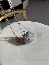 Load image into Gallery viewer, Vintage Floral Purse Sterling Silver Necklace 30”
