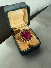 Load image into Gallery viewer, Ruby Garnet Gold Vermeil Ring Size 7.25
