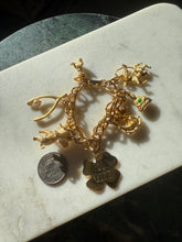 Load image into Gallery viewer, Good Luck Chunky Gold Plated Charm Bracelet 6”
