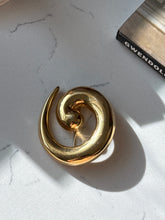 Load image into Gallery viewer, Monet Gold Plated Vintage Spiral Brooch
