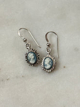 Load image into Gallery viewer, Vintage Sterling Carved Cameo Earrings
