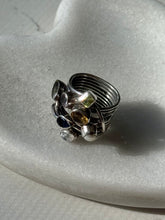 Load image into Gallery viewer, Multistone Chunky Sterling Silver Ring Size 6.5
