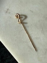 Load image into Gallery viewer, Antique 10k Rosey Gold Pearl Question Mark Stick Pin
