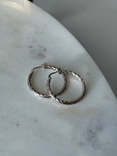 Load image into Gallery viewer, Vintage Sterling Silver Hoops 1.25”
