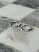 Load image into Gallery viewer, Diamond 14k White Gold Hoop Earrings
