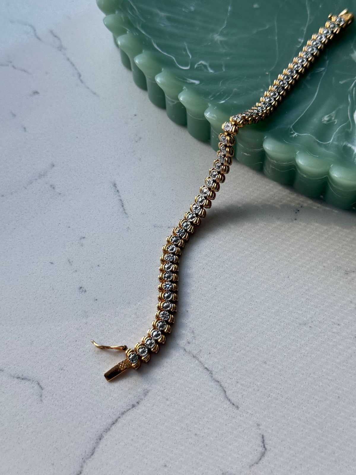 Gold Vermeil CZ Tennis Bracelet 7”