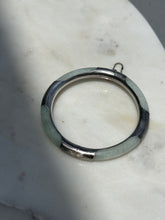 Load image into Gallery viewer, Etched Sterling Silver Jade Bangle
