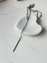 Load image into Gallery viewer, Adornia Black Bead &amp; Diamond Sterling Drop Lariat Necklace
