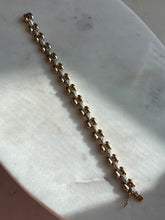 Load image into Gallery viewer, Gold Vermeil Panther Link Bracelet 7.25”
