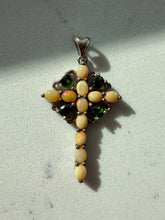 Load image into Gallery viewer, Opal &amp; Peridot Sterling Silver Cross Pendant
