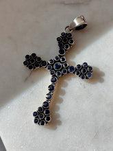 Load image into Gallery viewer, Solid Sterling Silver Tanzanite Cross Pendant
