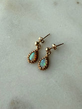 Load image into Gallery viewer, Opal 14k Gold Push Back Dangle Earrings
