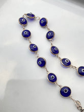 Load image into Gallery viewer, Blue Protection Eye Sterling Silver Bracelet
