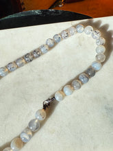Load image into Gallery viewer, Agate Beaded Sterling Silver Necklace 18”
