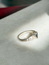 Load image into Gallery viewer, Black Enamel Heart Sterling Ring Size 7.5
