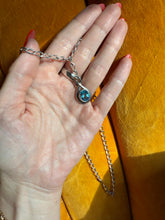 Load image into Gallery viewer, Vintage Blue Topaz Sterling Silver Necklace 18.5”

