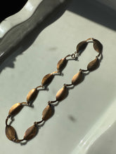 Load image into Gallery viewer, Meka Denmark Blue Enamel Leaf Gold Vermeil Sterling Necklace 15”
