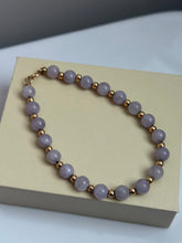 Load image into Gallery viewer, Lavender Jade 14k Gold Bracelet 7”
