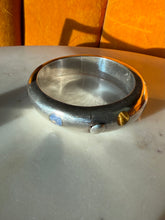 Load image into Gallery viewer, Vintage Mexico Modernist Solid Sterling Silver Multistone Bangle Bracelet
