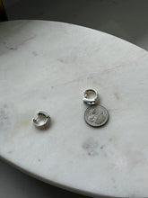 Load image into Gallery viewer, Blue Topaz Sterling Silver Clicker Hoops
