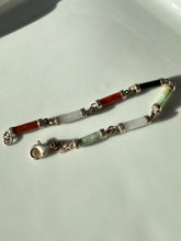 Load image into Gallery viewer, Jade Quartz Black Onyx Sterling Silver Bracelet 7”
