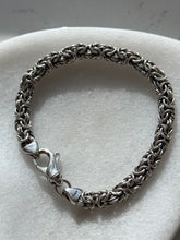 Load image into Gallery viewer, Vintage Italian Sterling Silver Byzantine Link Bracelet 7.25”
