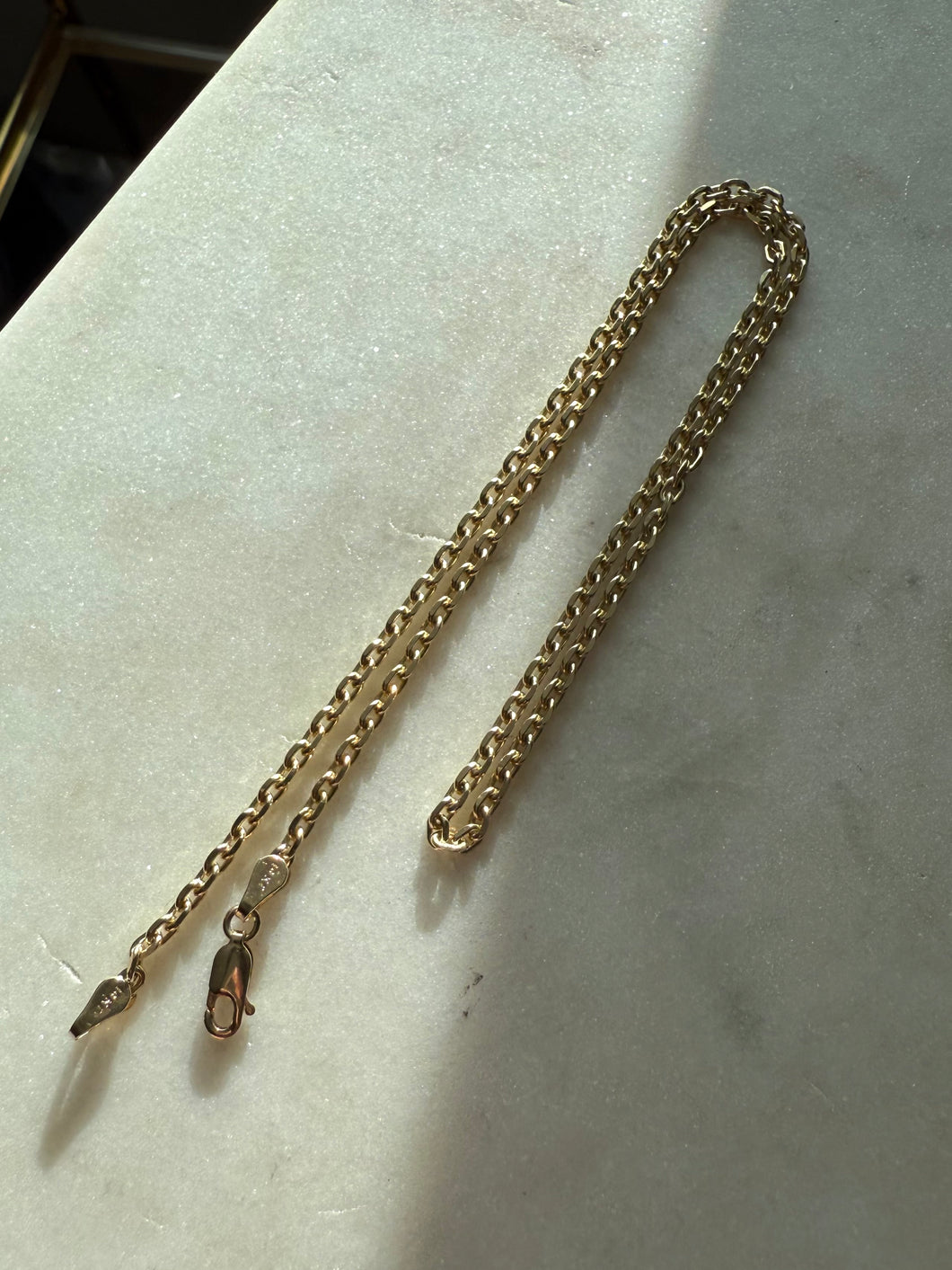 Solid 14k Yellow Gold Biker Link Chain 16”