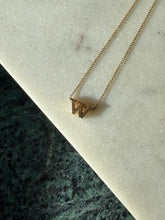 Load image into Gallery viewer, ‘W’ Slider 14k Yellow Gold Necklace 18”
