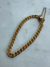 Load image into Gallery viewer, Midcentury 1/20 12k Gold Fill Double Curb Bracelet 7”

