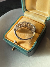 Load image into Gallery viewer, Chain Link Zircon Sterling Silver Ring Size 7.5
