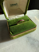 Load image into Gallery viewer, Synthetic Red Stone 14k Gold Band Size 4.75
