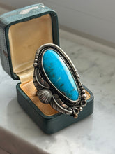 Load image into Gallery viewer, Chunky Turquoise Sterling Silver Ring Size 13
