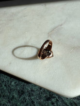 Load image into Gallery viewer, Rose Cut Diamond Seed Pearl Turquoise Victorian 10k Rosey Gold Ring Size 5.25
