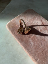 Load image into Gallery viewer, Levian 14k Rose Gold Chocolate Diamond Bypass Ring Size 9
