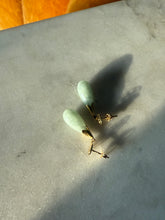 Load image into Gallery viewer, Green Jade 14k Gold Push Back Earrings
