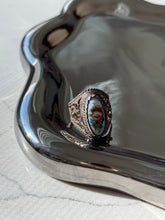 Load image into Gallery viewer, Russian Porcelain Painted Enamel Sterling Ring Size 5.75
