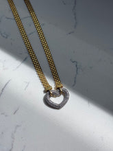 Load image into Gallery viewer, Two-Tone Gold Vermeil Heart Necklace 17”
