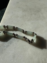 Load image into Gallery viewer, Jade Sterling Silver Bracelet 6.75”
