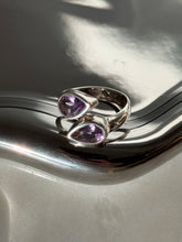 Load image into Gallery viewer, Amethyst Solid Sterling Bypass Ring Size 7.75
