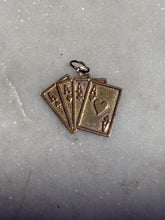 Load image into Gallery viewer, Vintage Four Aces Playing Cards 14k Gold Charm
