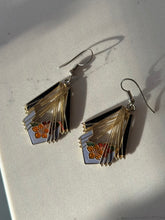 Load image into Gallery viewer, Vintage Enamel Gold Plated Earrings
