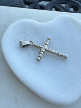 Load image into Gallery viewer, Vintage Solid Sterling Bamboo Cross Pendant

