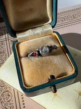 Load image into Gallery viewer, Garnet &amp; Moonstone Sterling Silver Ring Size 7
