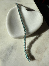 Load image into Gallery viewer, Blue Sterling Silver Tennis Bracelet 7.5”
